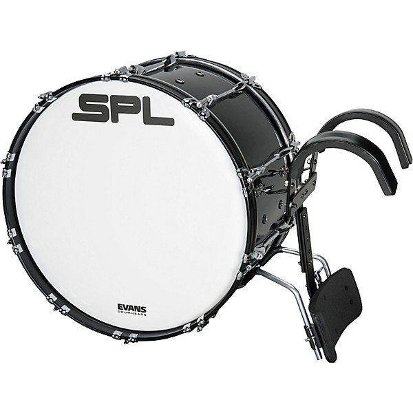Sound Percussion Labs Birch Marching Bass Drum with Carrier - Black 24 x 14 in.