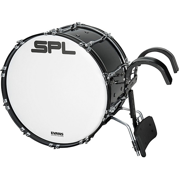 Sound Percussion Labs Birch Marching Bass Drum with Carrier - Black 26 x 14 in.