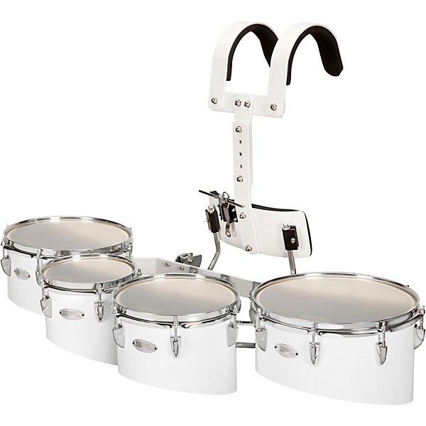 Sound Percussion Labs Standard Marching Quads with Carrier 8/10/12/13 White