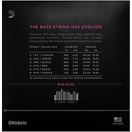 D'Addario NYXL32130 Gauge 6-String Long Scale Electric Bass Strings