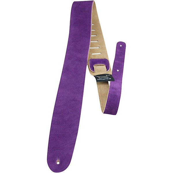 Perri's 2.5" Soft Suede with Premium Backing - Adjustable 44.5"-53" Guitar Strap Purple 44.5 to 53 in.