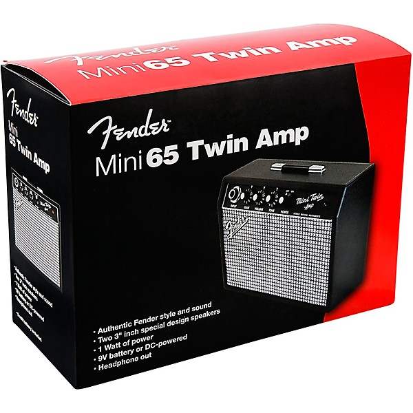 Open Box Fender Mini '65 Twin 1W 2x3 Guitar Combo Amp Level 1 Black