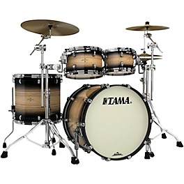 TAMA Starclassic Maple Exotix Pacific Walnut 4-Piece Shell Pack with 22" Bass Drum Natural Pacific Walnut Burst