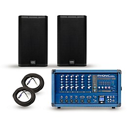 Phonic PA Package with Powerpod 630R Mixer and QSC E Series Speakers 10" Mains