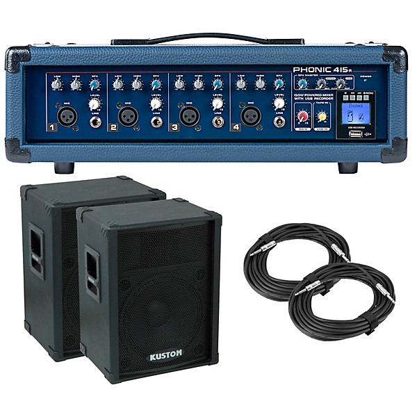 Phonic PA Package with Powerpod 415R Mixer and Kustom KPC Speakers 15" Mains