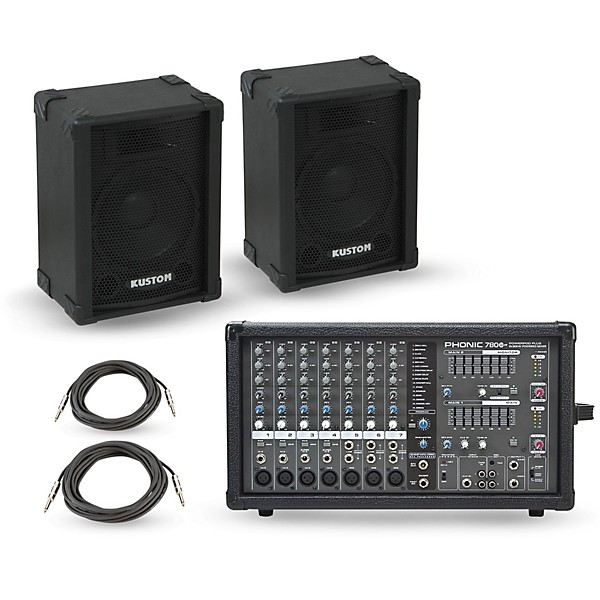 Phonic Powerpod 780 Plus Mixer with KPC Speakers PA Package 10" Mains