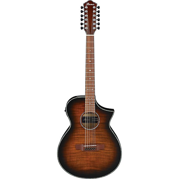 Open Box Ibanez AEWC4012FM 12-String Acoustic-Electric Guitar Level 2 Transparent Tiger Eye 190839422637