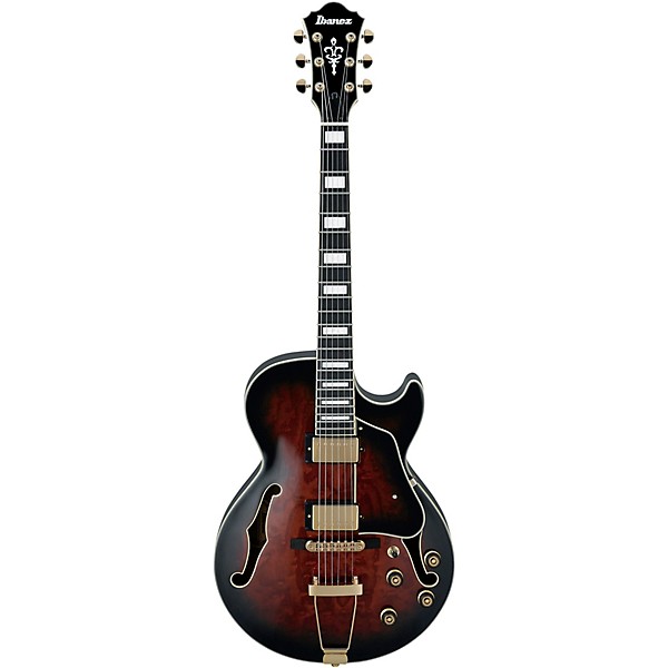 Ibanez AG95QA Artcore Expressionist Series Electric Guitar Dark Brown Sunburst