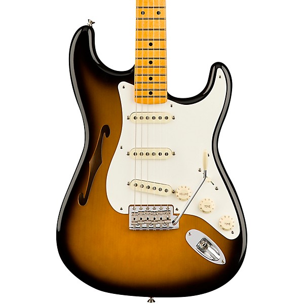 Open Box Fender Eric Johnson Thinline Stratocaster Electric Guitar Level 2 2-Color Sunburst 190839434579