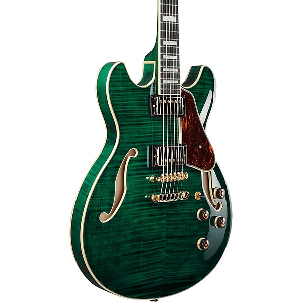 Ibanez AS93FM Artcore Expressionist Series Electric Guitar Transparent Moss Green