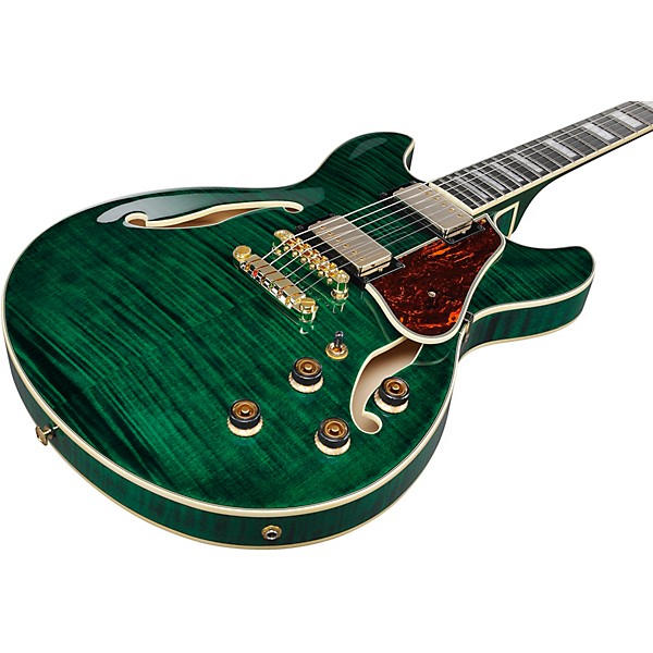 Ibanez AS93FM Artcore Expressionist Series Electric Guitar Transparent Moss Green