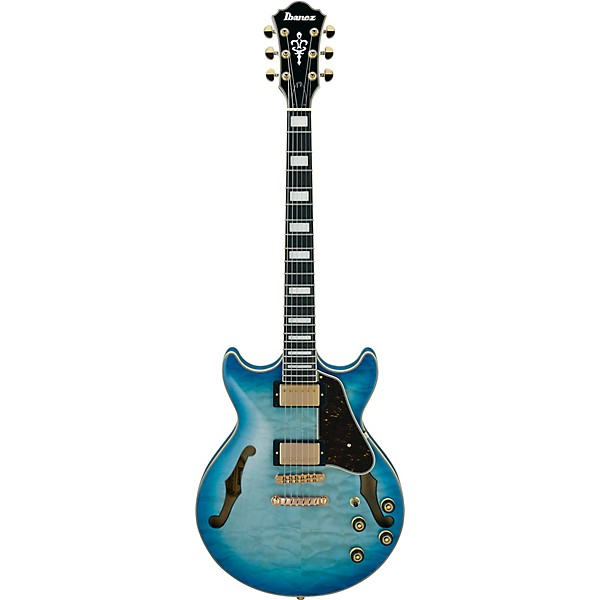 Ibanez AM93QM Artcore Expressionist Series Electric Guitar Jet Blue Burst