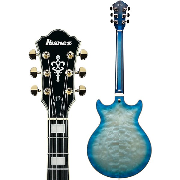 Ibanez AM93QM Artcore Expressionist Series Electric Guitar Jet Blue Burst