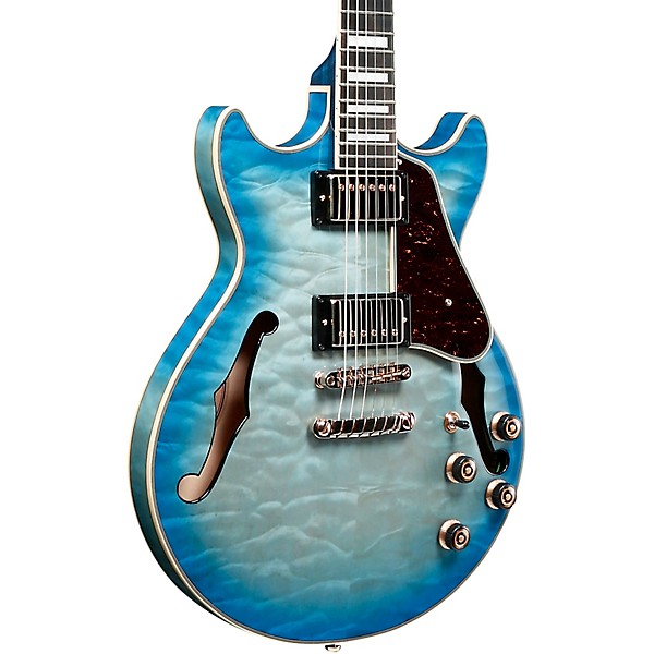 Ibanez AM93QM Artcore Expressionist Series Electric Guitar Jet Blue Burst