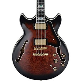 Ibanez AM153QA Artstar Series Electric Guitar Dark Brown Sunburst