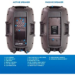 Gemini PA-SYS15 Complete Dual Speaker PA Package
