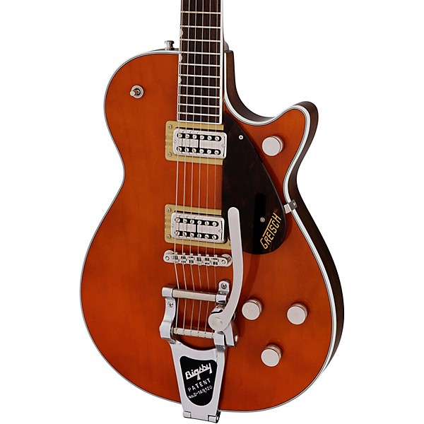Gretsch Guitars G6128T-PE Players Edition Duo Jet Black With Bigsby Electric Guitar Round-Up Orange