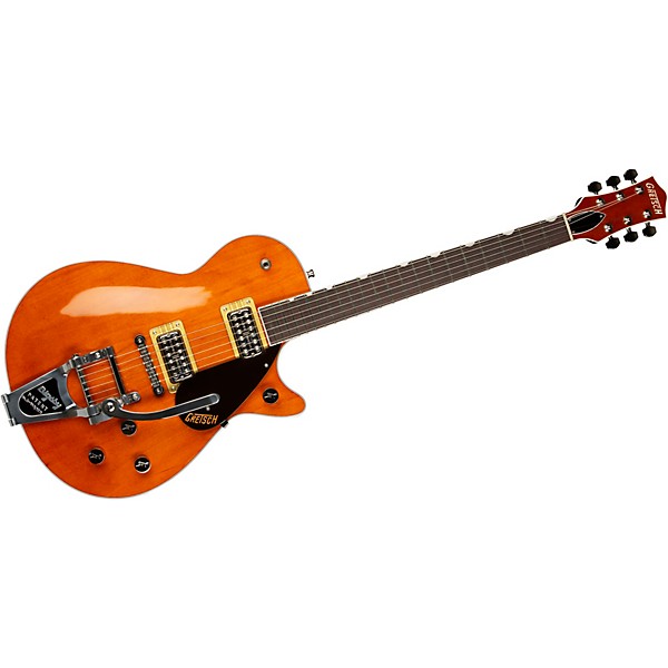 Gretsch Guitars G6128T-PE Players Edition Duo Jet Black With Bigsby Electric Guitar Round-Up Orange