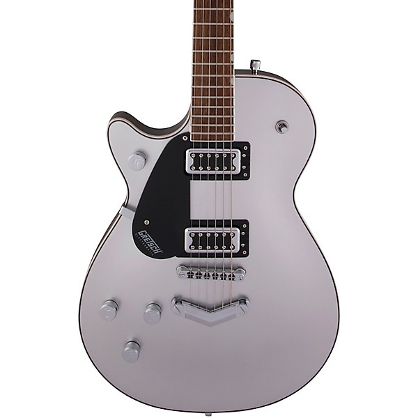 Gretsch Guitars G5230LH Electromatic Jet FT Single-Cut With "V" Stoptail Left-Handed Electric Guitar Airline Silver