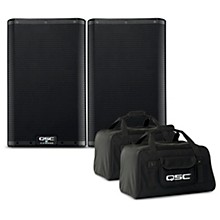 QSC K8.2 8" 2,000W Powered Speaker Pair With Tote Bags