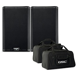 QSC K8.2 Powered Speaker Pair With Tote Bags