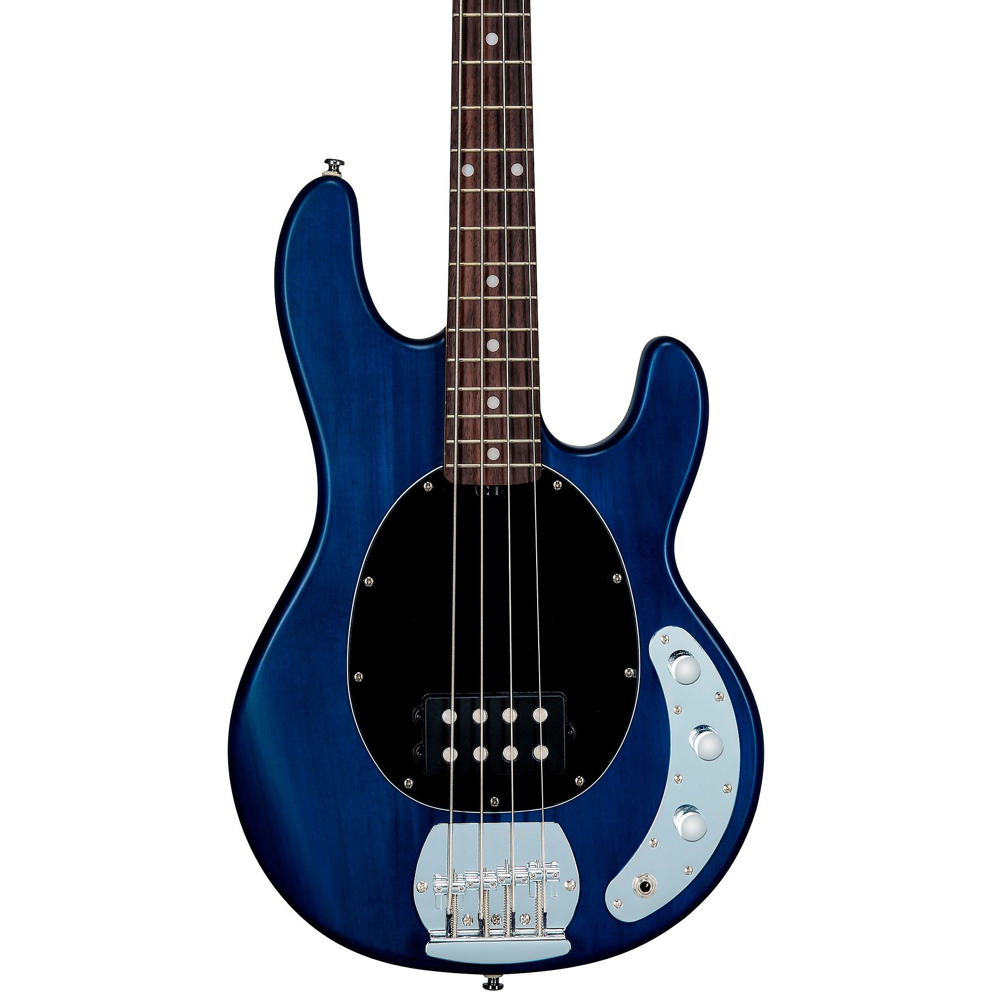 Sterling by Music Man StingRay Ray4 Electric Bass Satin Transparent Blue  Black Pickguard