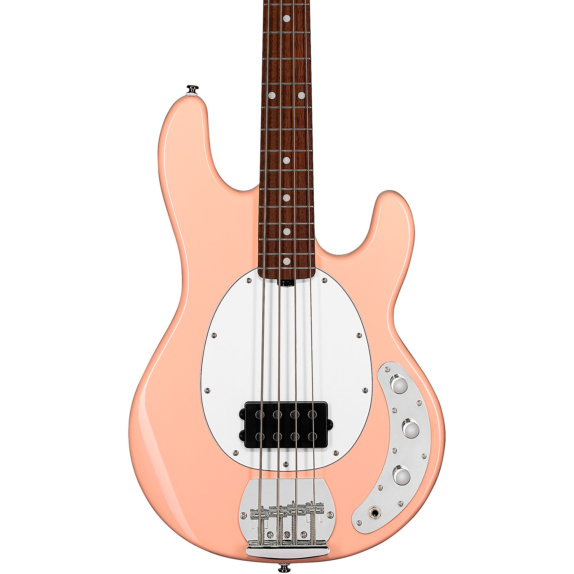 Sterling by Music Man StingRay Ray4 Electric Bass Pueblo Pink White  Pickguard