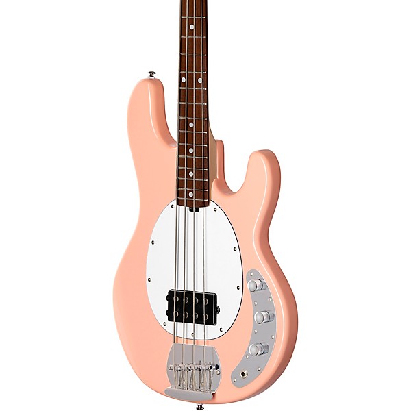 Sterling by Music Man StingRay Ray4 Electric Bass Pueblo Pink White Pickguard