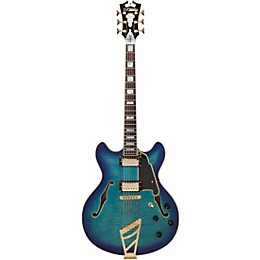 Open Box D'Angelico Excel Series DC Semi-Hollowbody Electric Guitar with Stairstep Tailpiece Level 1 Blue Burst