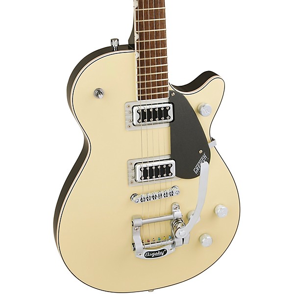 Gretsch Guitars G5230T Electromatic Jet FT Single-Cut With Bigsby Electric Guitar Two-Tone Vintage White/London Grey