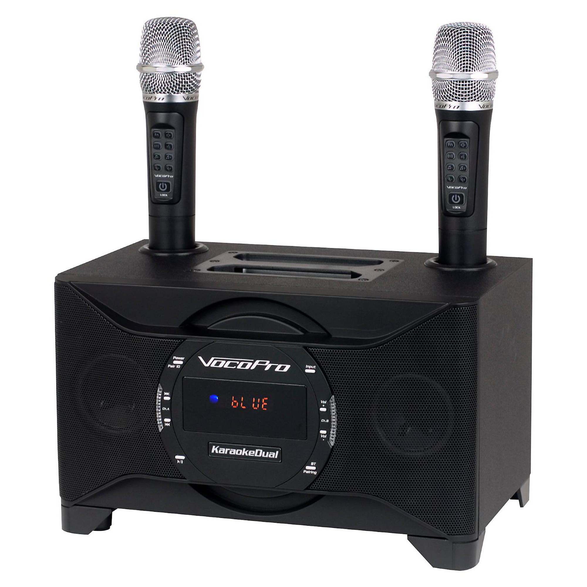 VocoPro KARAOKEDUAL AllInOne Karaoke Boom Box with Wireless Mics