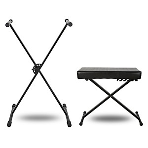 Musician's Gear KBX1 Keyboard Stand and Padded Piano Bench  