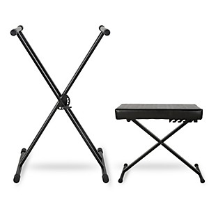 Musician's Gear KBX2 Double-Braced Keyboard Stand and Deluxe Keyboard Bench  