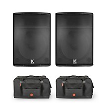 Kustom PA KPX15 15" Passive Speakers With Road Runner Bags