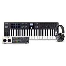 Arturia KeyLab Essential MK3 MIDI Keyboard Controller with Universal Audio Volt 2 USB Audio Interface & Tascam TH-200X Studio Headphones