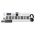 Arturia KeyLab Essential MK3 MIDI Keyboard Controller with Universal Audio Volt 2 USB Audio Interface & Tascam TH-20... White