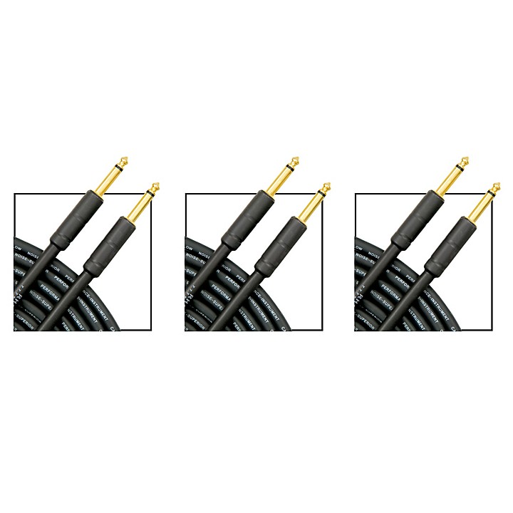Musician's Gear Standard Instrument Cable 20 ft. 3 Pack Guitar Center