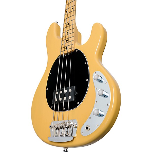 Open Box Sterling by Music Man StingRay Classic Ray24 Maple Fingerboard Electric Bass Level 2 Butterscotch, Black Pickguar...