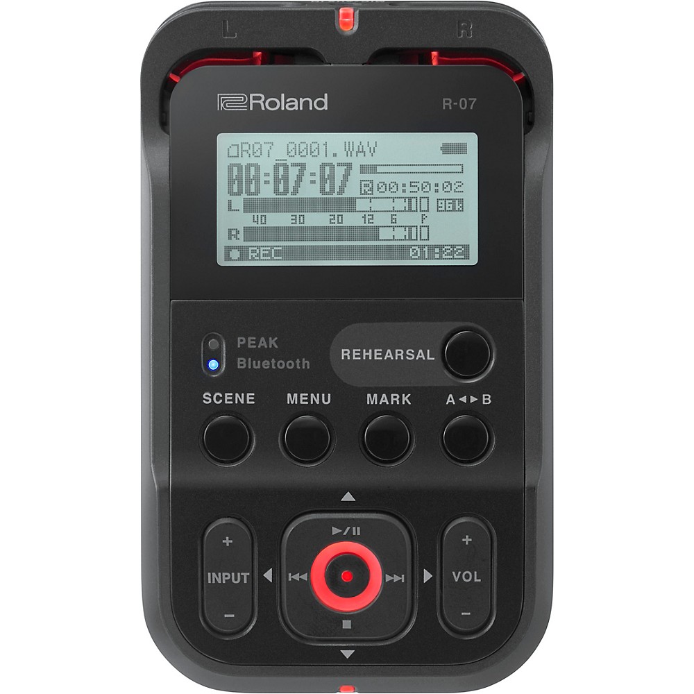 Roland R-07 High-Resolution Audio Recorder With Bluetooth  In Black