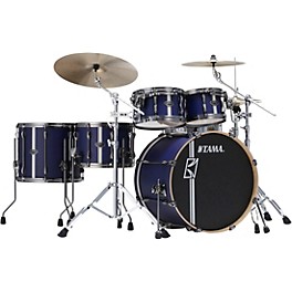 Open Box TAMA Superstar Hyper-Drive Duo 5-Piece Shell Pack Level 1 Satin Blue Vertical Stripe