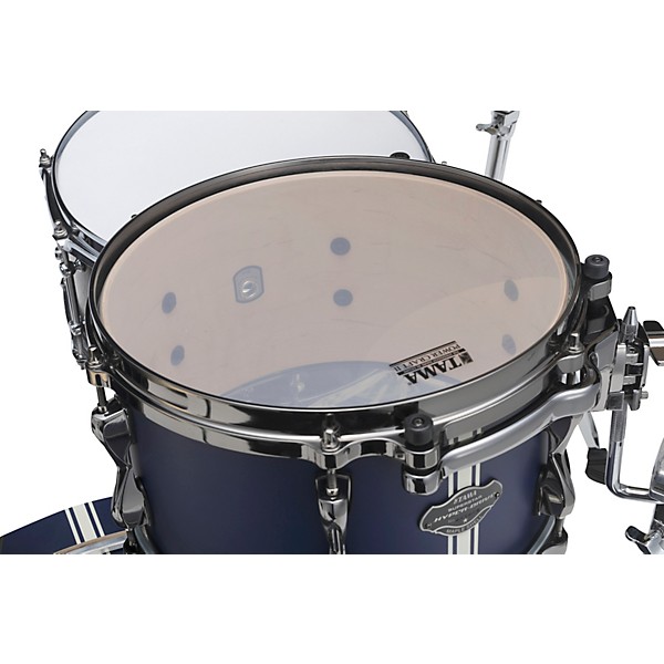 Open Box TAMA Superstar Hyper-Drive Duo 5-Piece Shell Pack Level 1 Satin Blue Vertical Stripe
