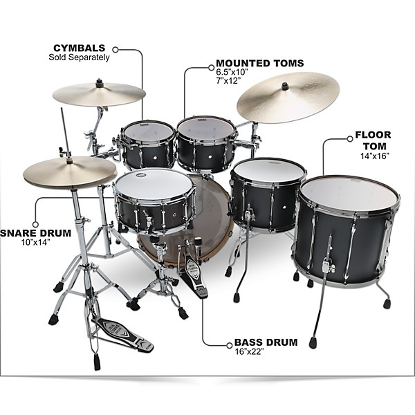 TAMA Superstar Hyper-Drive Duo 5-Piece Shell Pack Flat Black