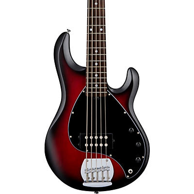 Sterling By Music Man Stingray Ray5 5-String Electric Bass Guitar Ruby Red Burst for sale