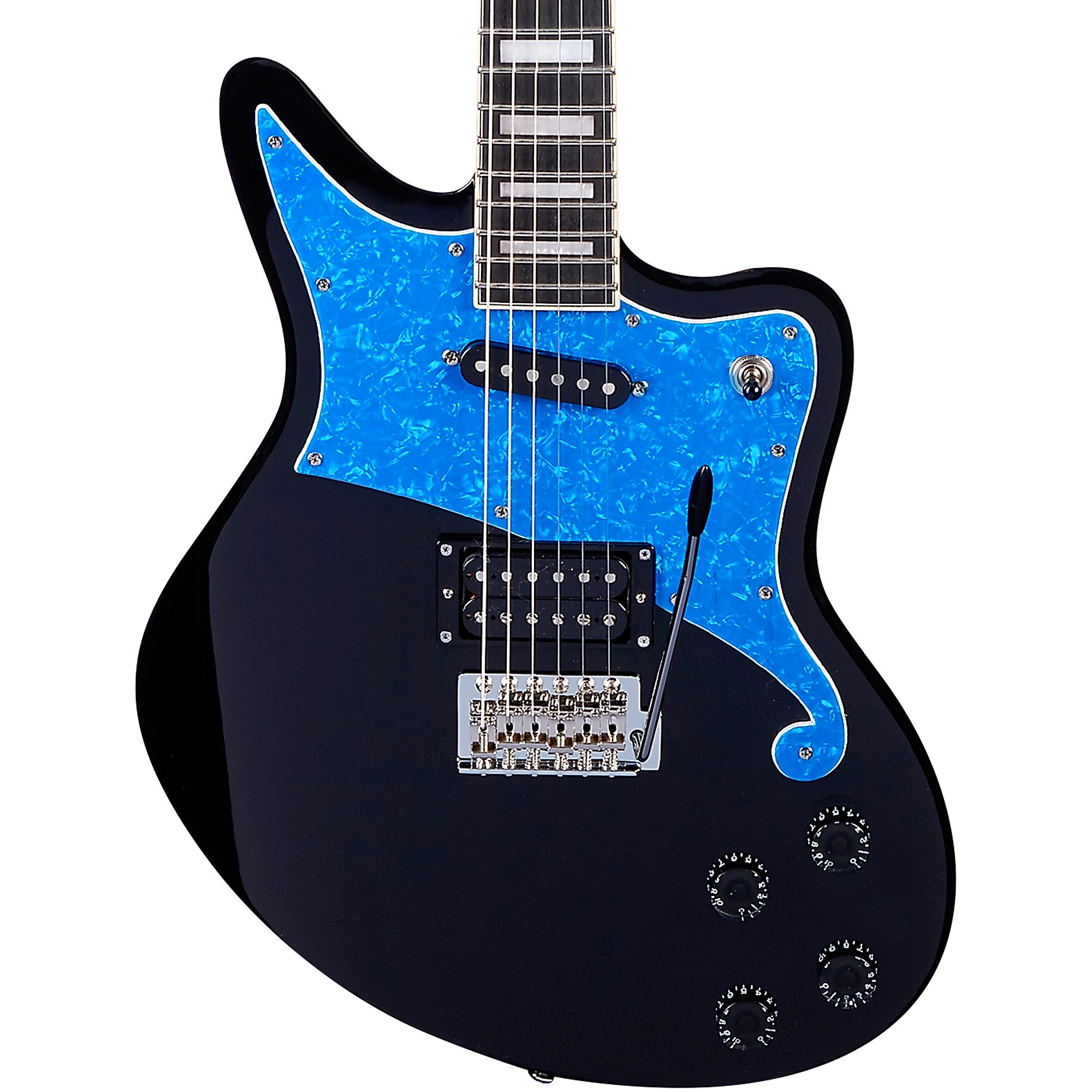D'Angelico Premier Series Bedford Electric Guitar with Duncan Designed  Pickups and Tremolo Tailpiece Black