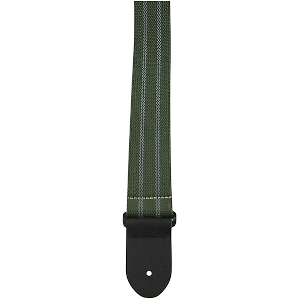Perri's Cotton Guitar Strap With No Slip Rubber Accents Olive 2 in.