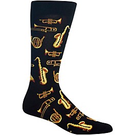 Hot Sox Jazz Instruments - Mens Black Sock