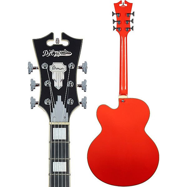D'Angelico Premier Series EXL-1 Hollowbody Electric Guitar With Stairstep Tailpiece Fiesta Red