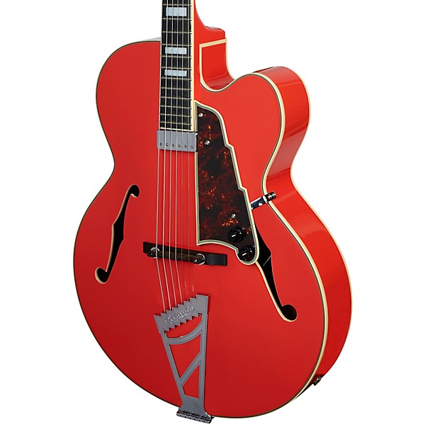 D'Angelico Premier Series EXL-1 Hollowbody Electric Guitar With Stairstep Tailpiece Fiesta Red