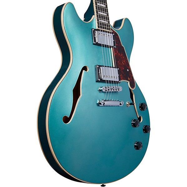 Open Box D'Angelico Premier DC Semi-Hollow Electric Guitar with Stopbar Tailpiece Level 1 Ocean Turquoise