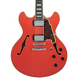 Open Box D'Angelico Premier DC Semi-Hollow Electric Guitar with Stopbar Tailpiece Level 1 Fiesta Red